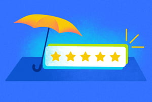 Umbrella signifying protection leads to 5 star customer reviews